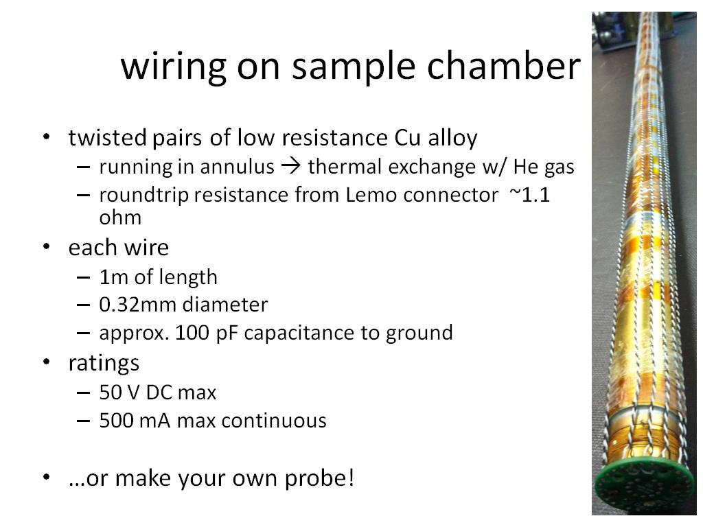 wiring on sample chamber