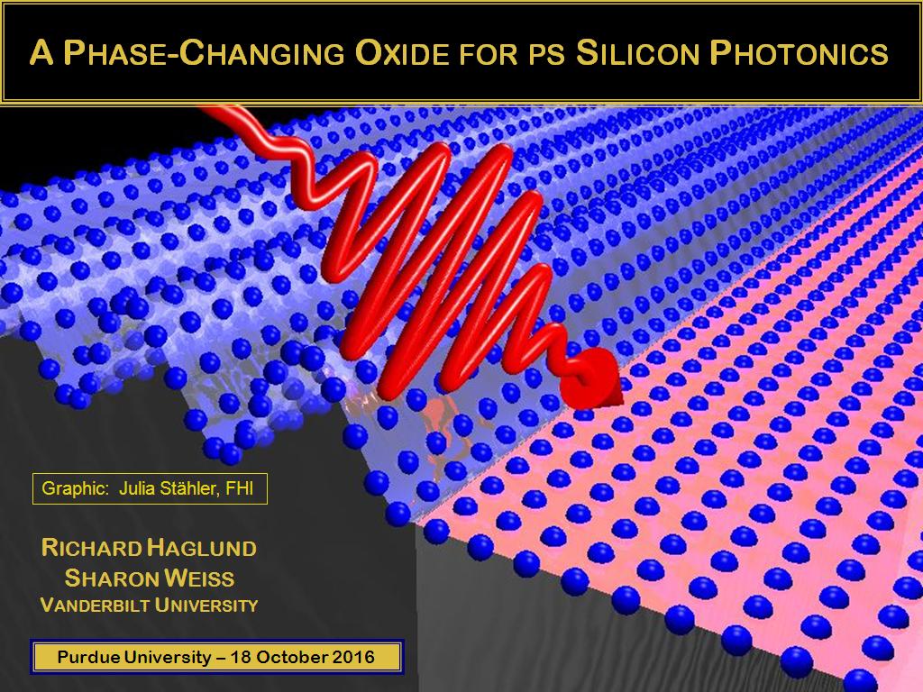A Phase-Changing Oxide for ps Silicon Photonics