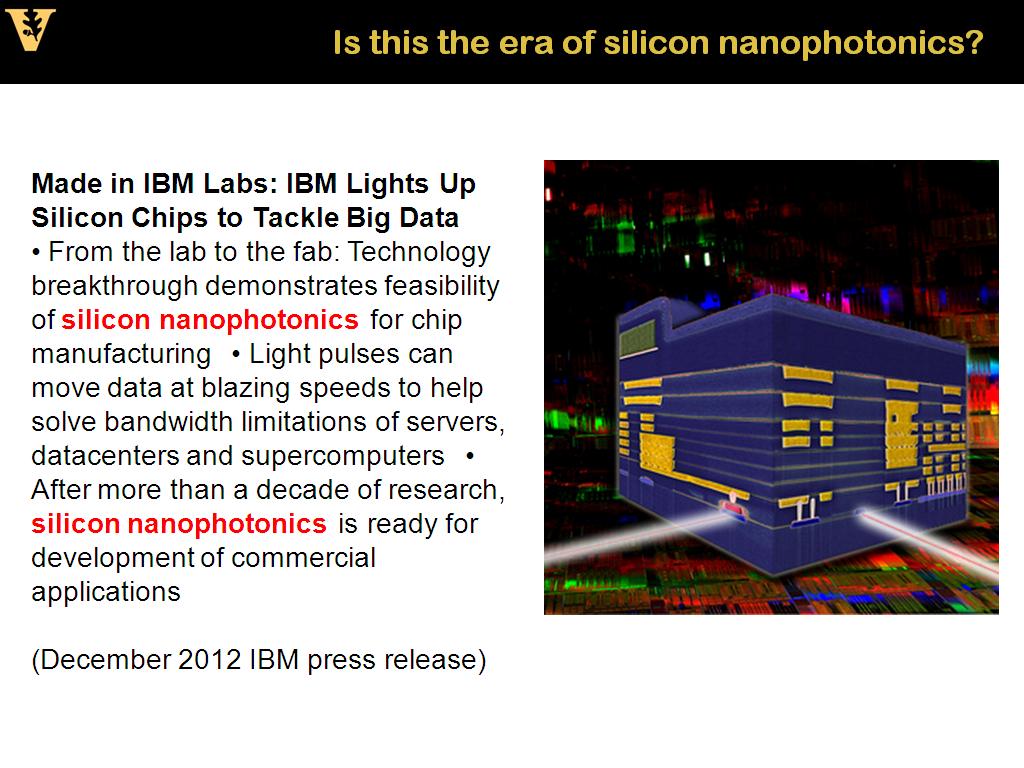 Is this the era of silicon nanophotonics?