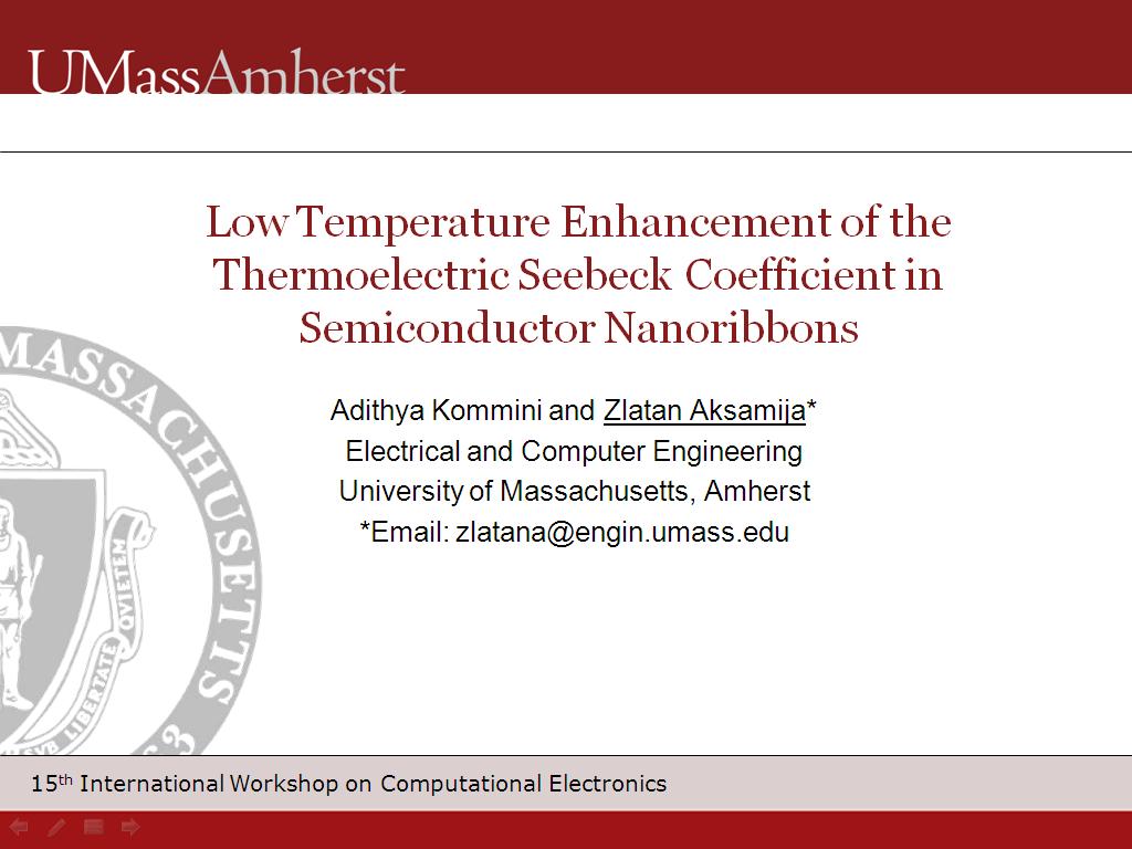 Low Temperature Enhancement of the Thermoelectric Seebeck Coefficient in Semiconductor Nanoribbons