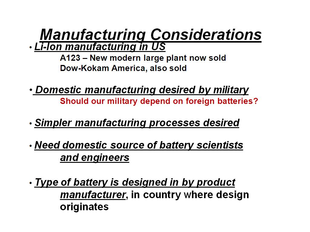 Manufacturing Considerations