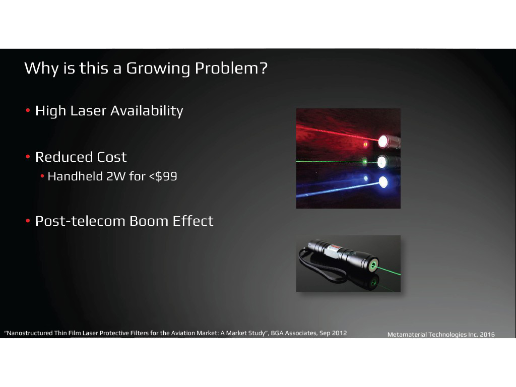 Why is this a Growing Problem? • High Laser Availability • Reduced Cost • Handheld 2W for <$99 • Post-telecom Boom Effect