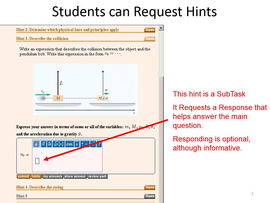 Students can Request Hints