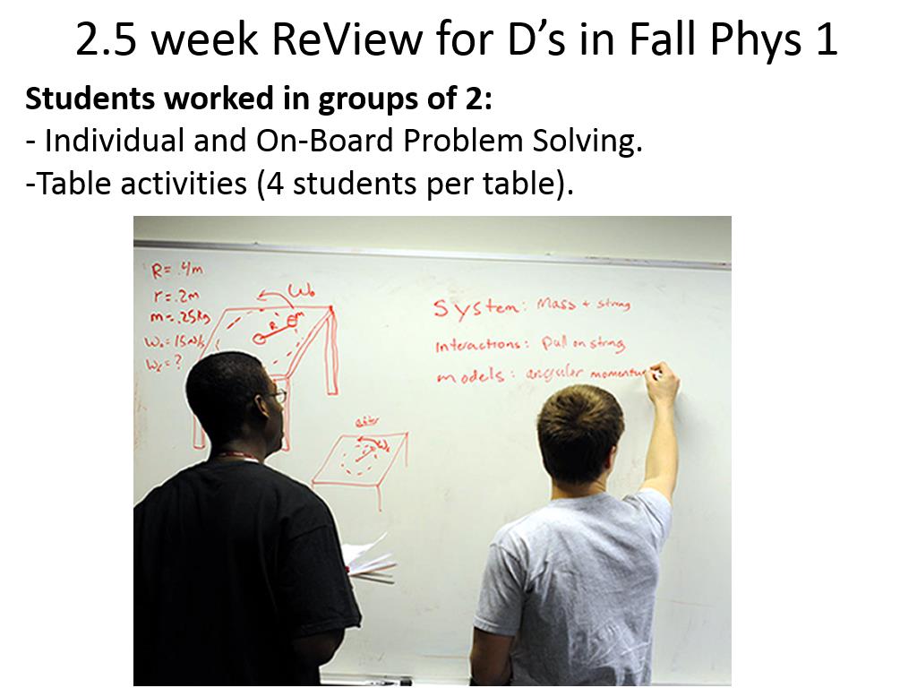 2.5 week ReView for D's in Fall Phys 1