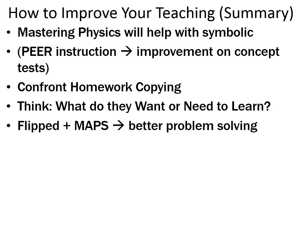 How to Improve Your Teaching (Summary)