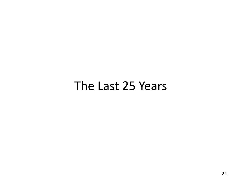 The Last 25 Years