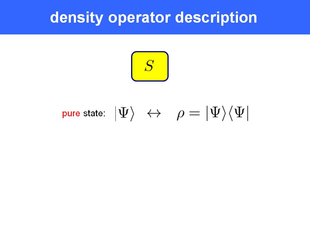 density operator description