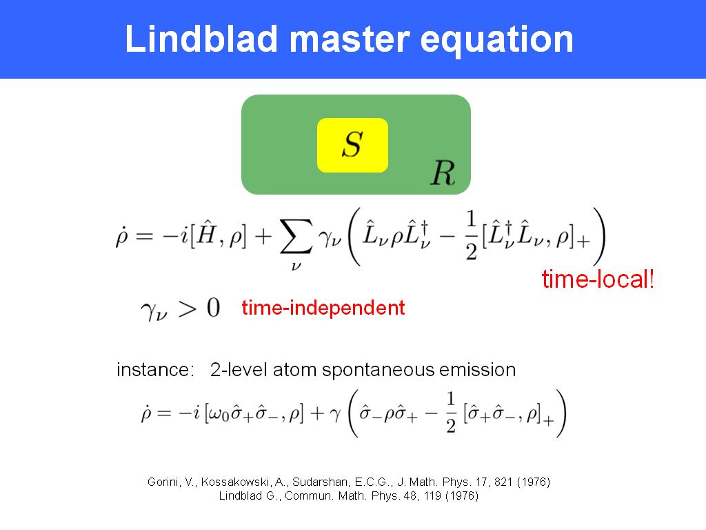 Lindblad master equation