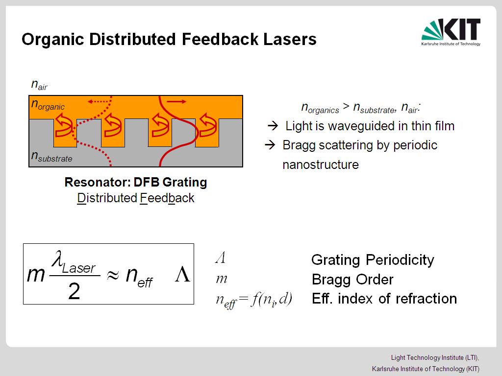 Organic Distributed Feedback Lasers