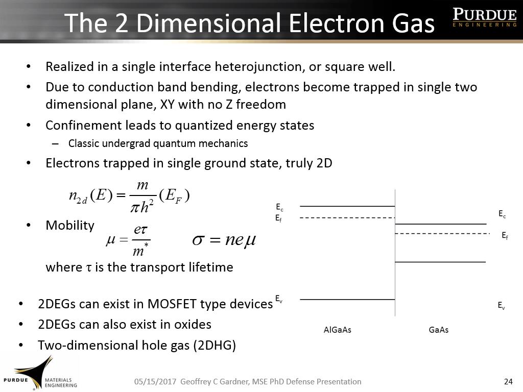The 2 Dimensional Electron Gas
