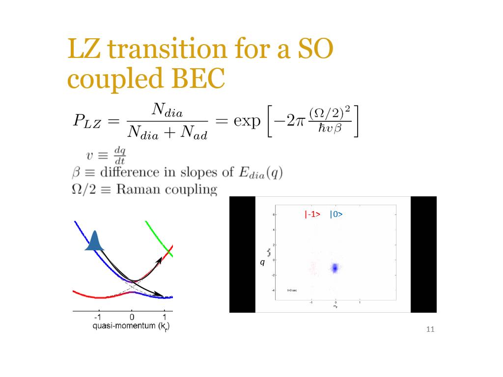 LZ transition for a SO coupled BEC