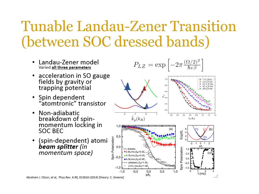 Tunable Landau-Zener Transition (between SOC dressed bands)
