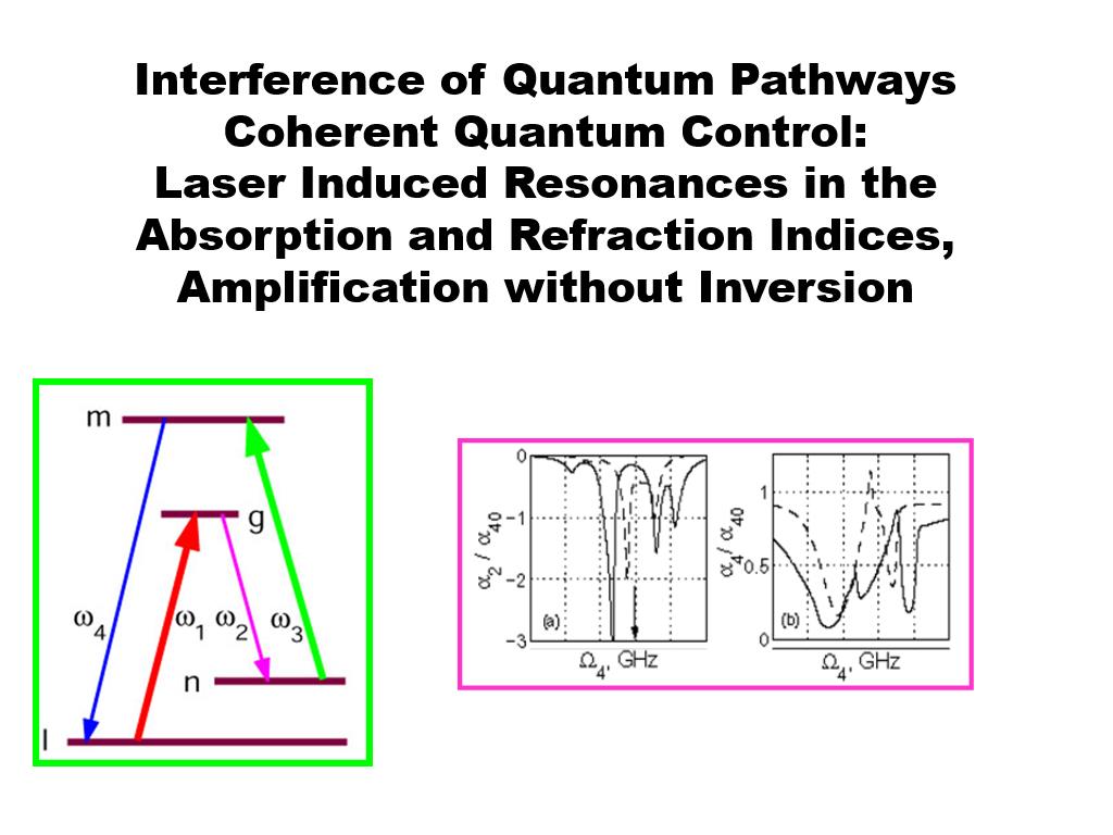 Interference of Quantum Pathways Coherent Quantum Control