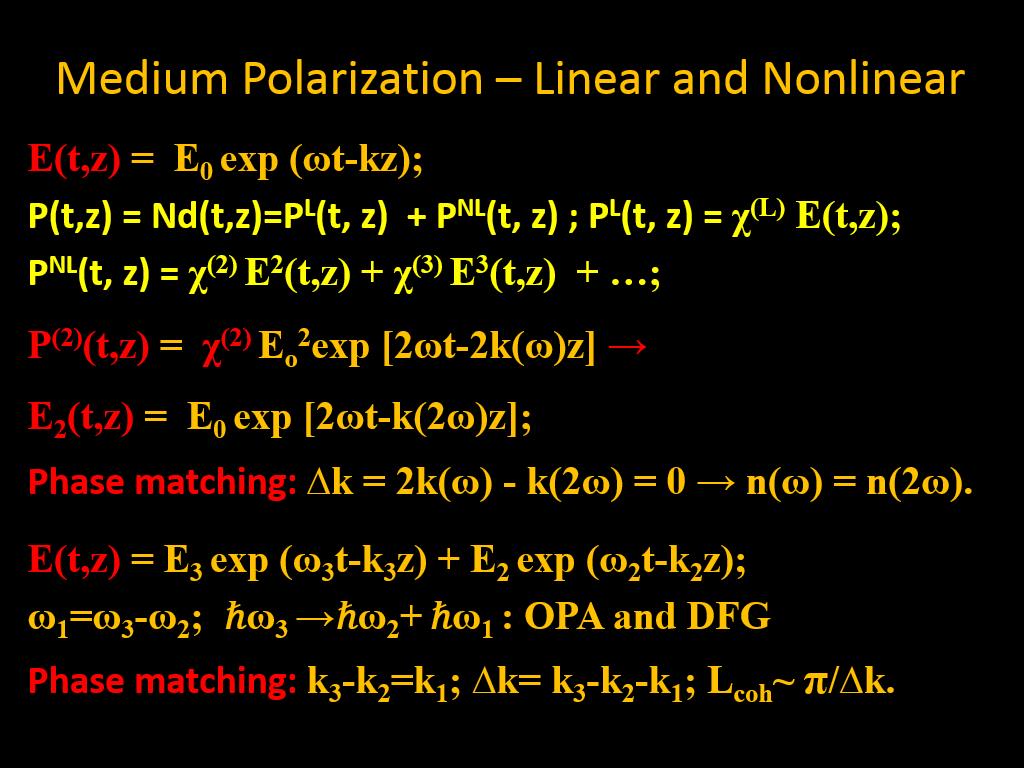 Medium Polarization – Linear and Nonlinear