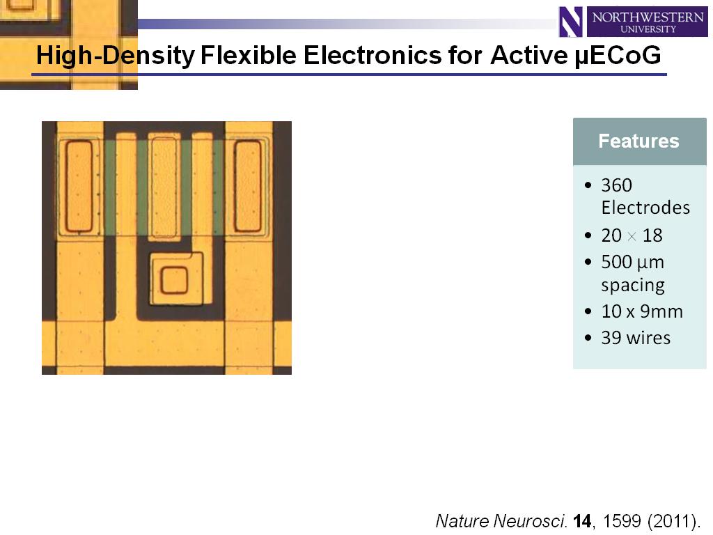 High-Density Flexible Electronics for Active µECoG