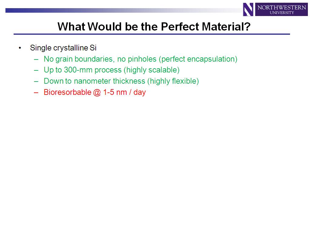 What Would be the Perfect Material?
