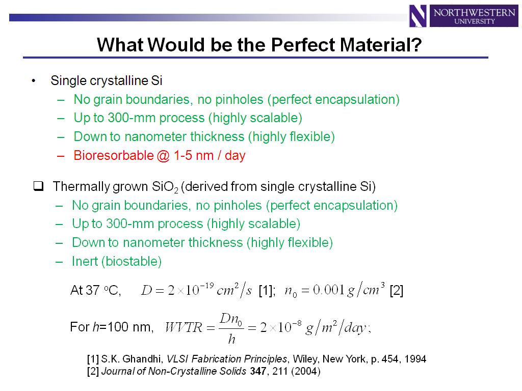What Would be the Perfect Material?