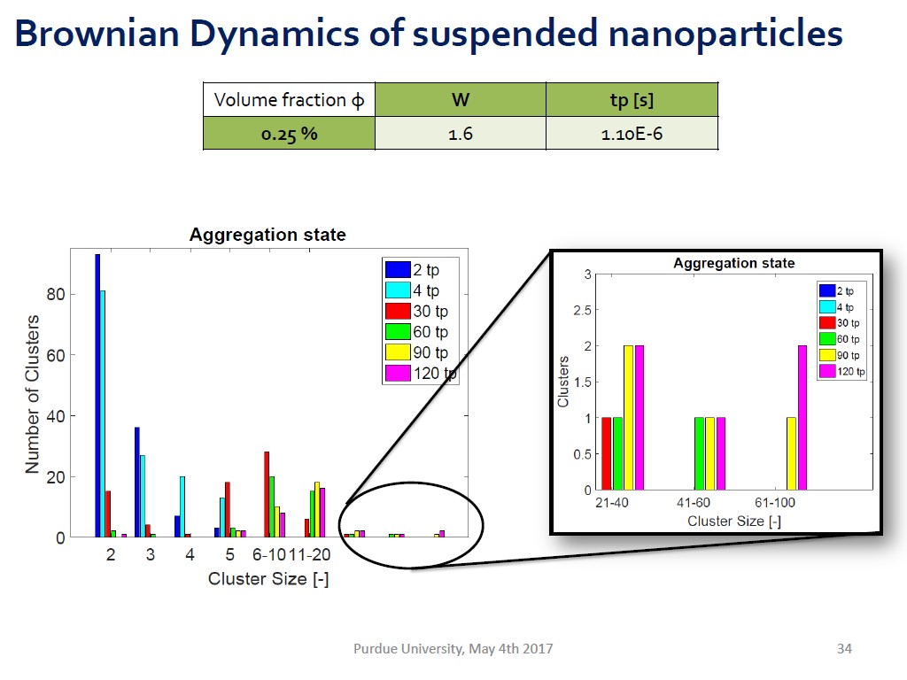 Brownian Dynamics of suspended nanoparticles