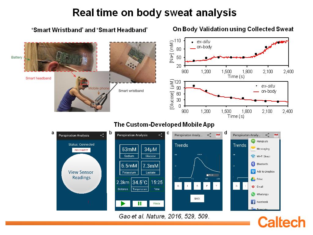 Real time on body sweat analysis