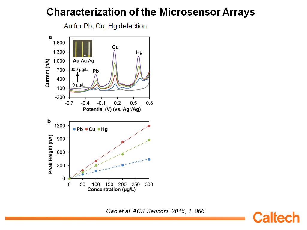 Characterization of the Microsensor Arrays