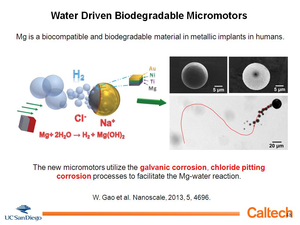 Water Driven Biodegradable Micromotors