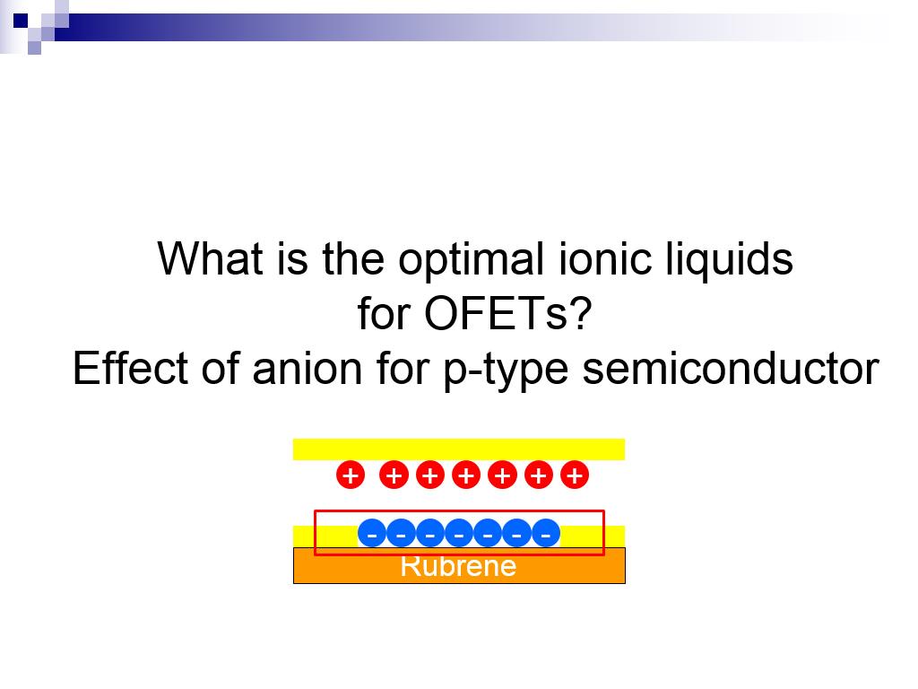 What is the optimal ionic liquids for OFETs? Effect of anion for p-type semiconductor