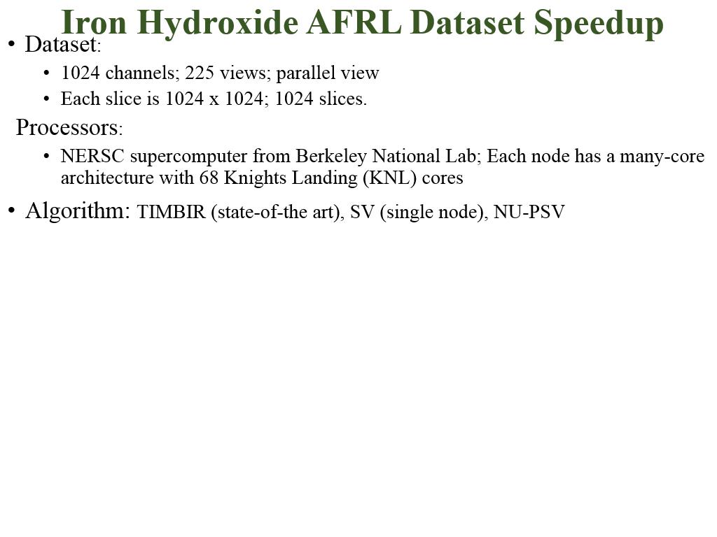 Iron Hydroxide AFRL Dataset Speedup