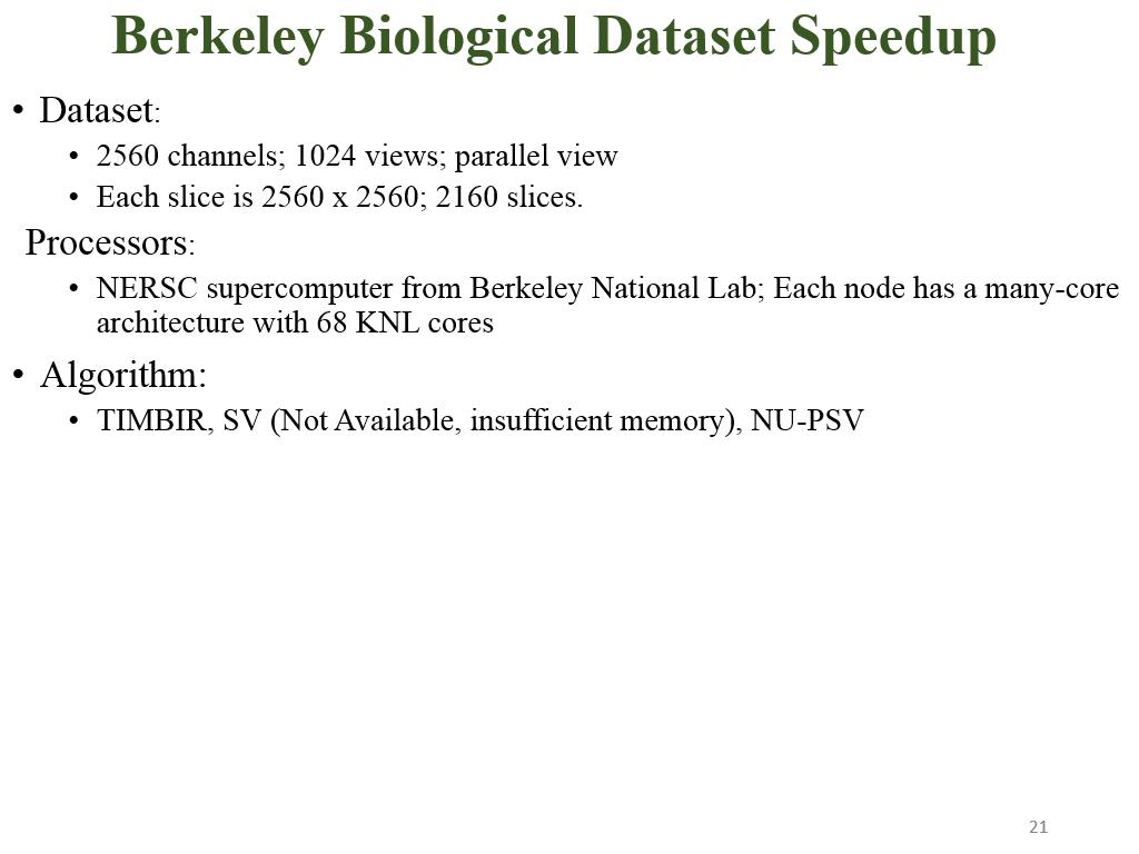 Berkeley Biological Dataset Speedup