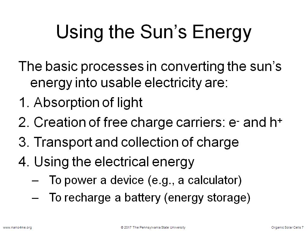 Using the Sun's Energy