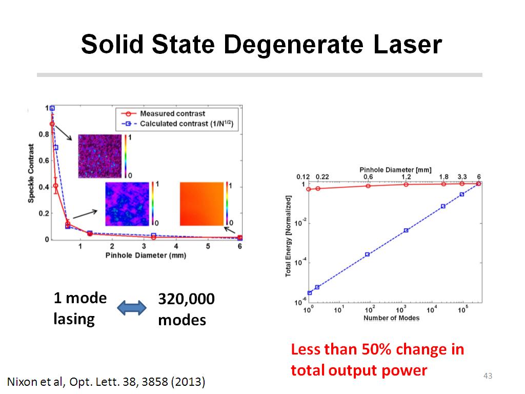 Solid State Degenerate Laser