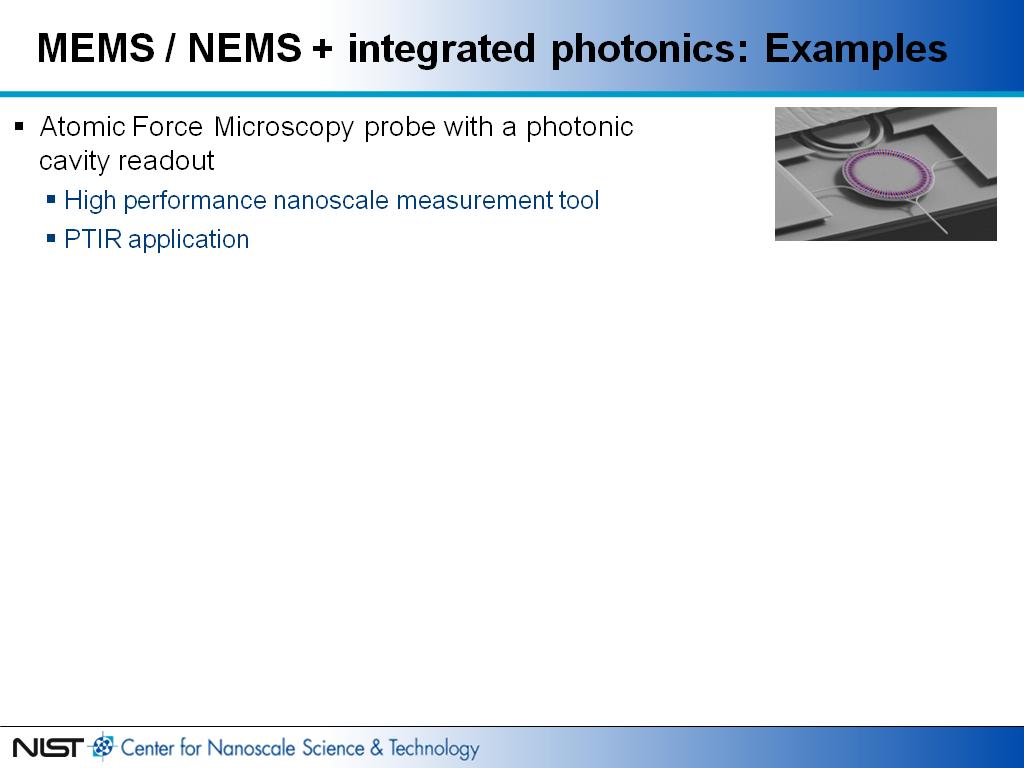MEMS / NEMS + integrated photonics: Examples