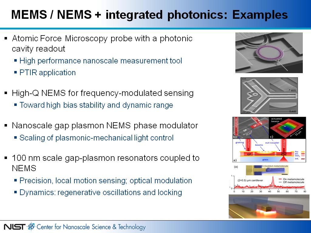 MEMS / NEMS + integrated photonics: Examples