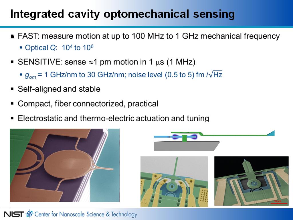 Integrated cavity optomechanical sensing