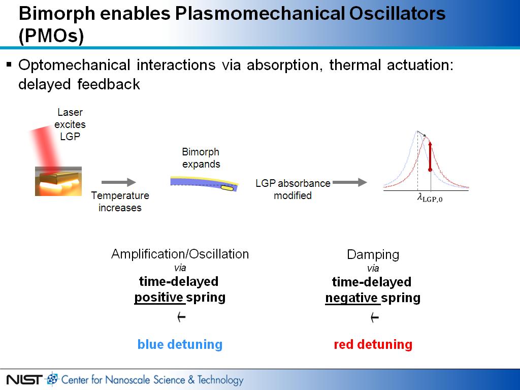 Bimorph enables Plasmomechanical Oscillators (PMOs)