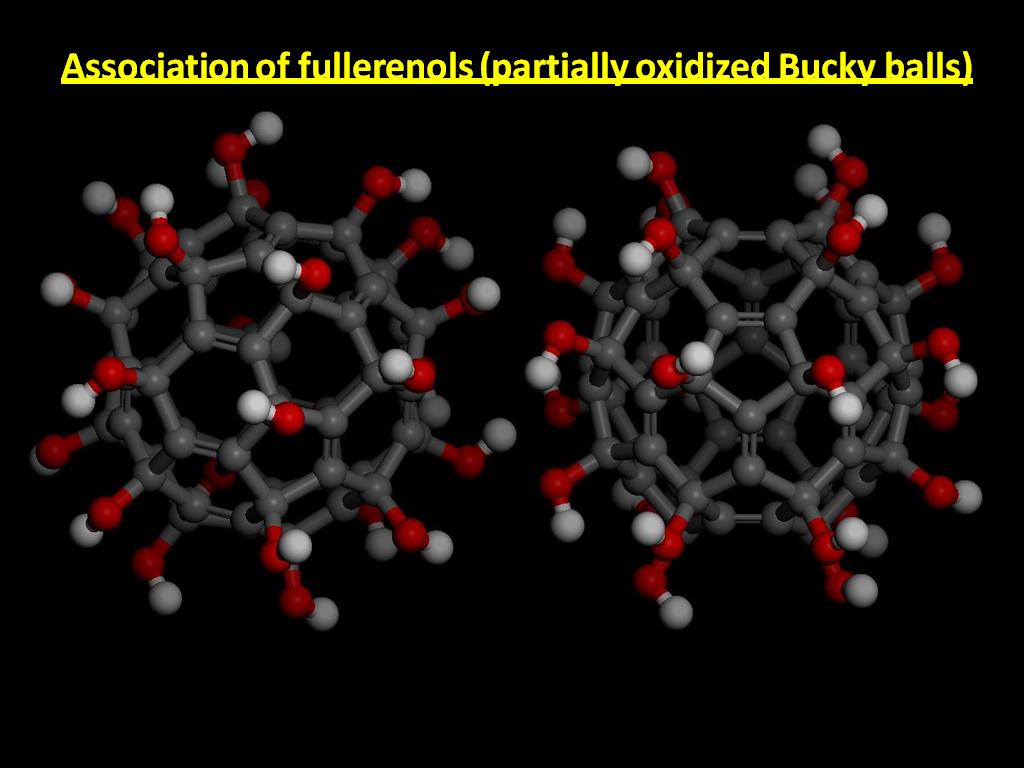 Association of fullerenols (partially oxidized Bucky balls)