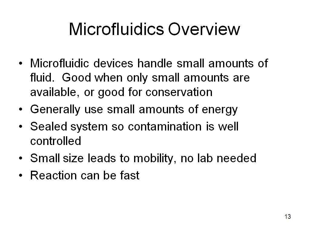Microfluidics Overview
