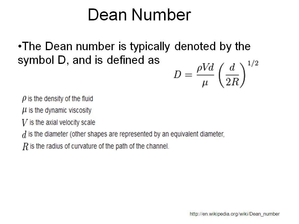 Dean Number