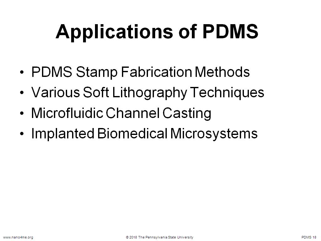Applications of PDMS