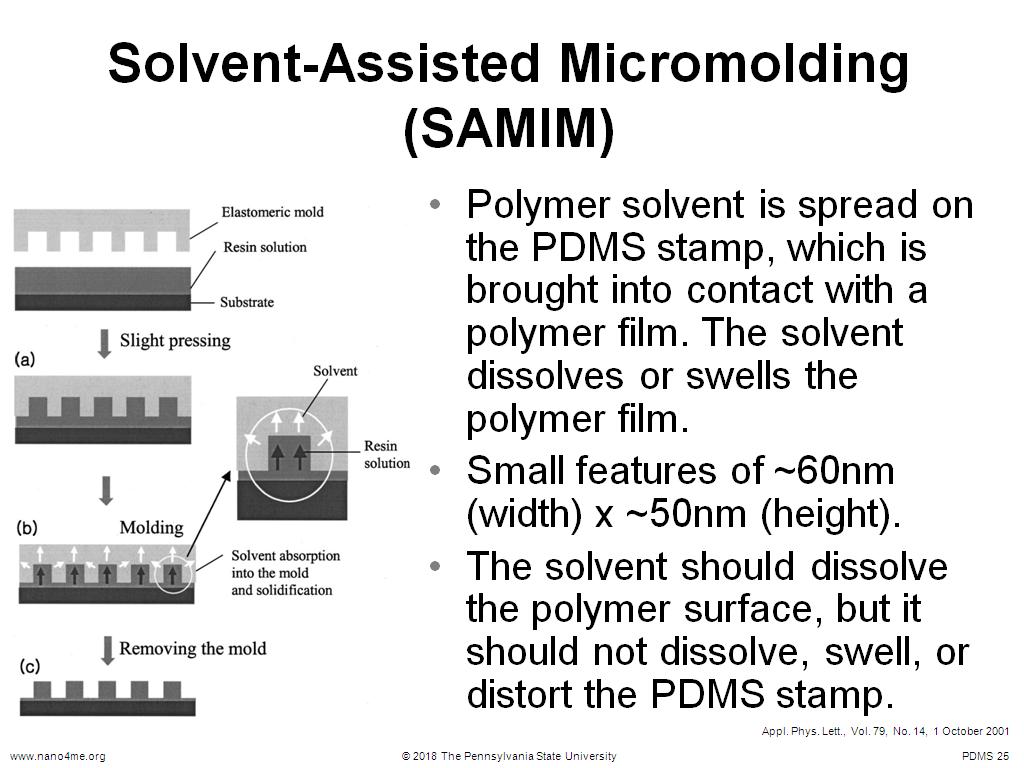 Solvent-Assisted Micromolding (SAMIM)