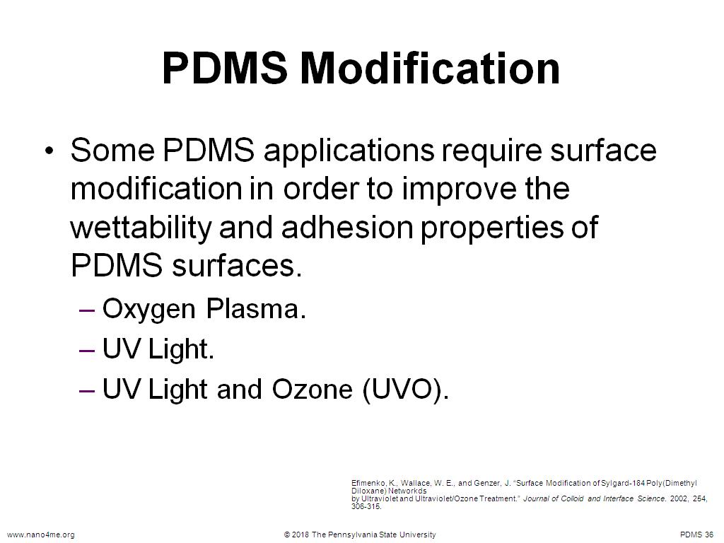PDMS Modification