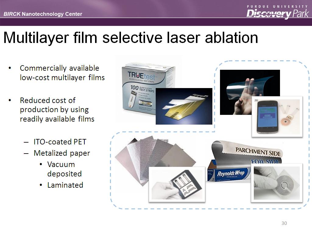 Multilayer film selective laser ablation