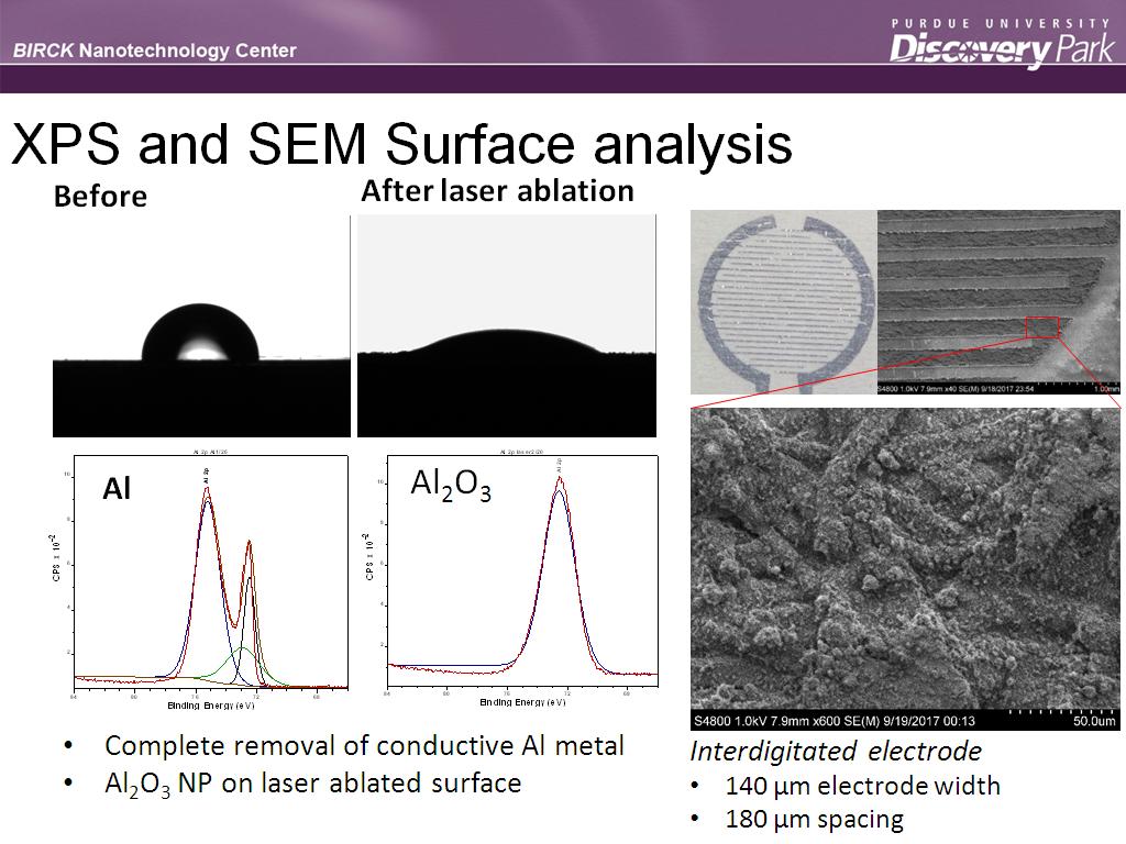 XPS and SEM Surface analysis