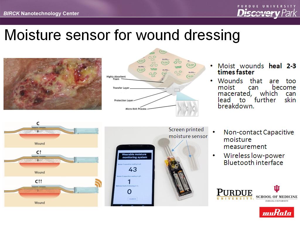 Moisture sensor for wound dressing