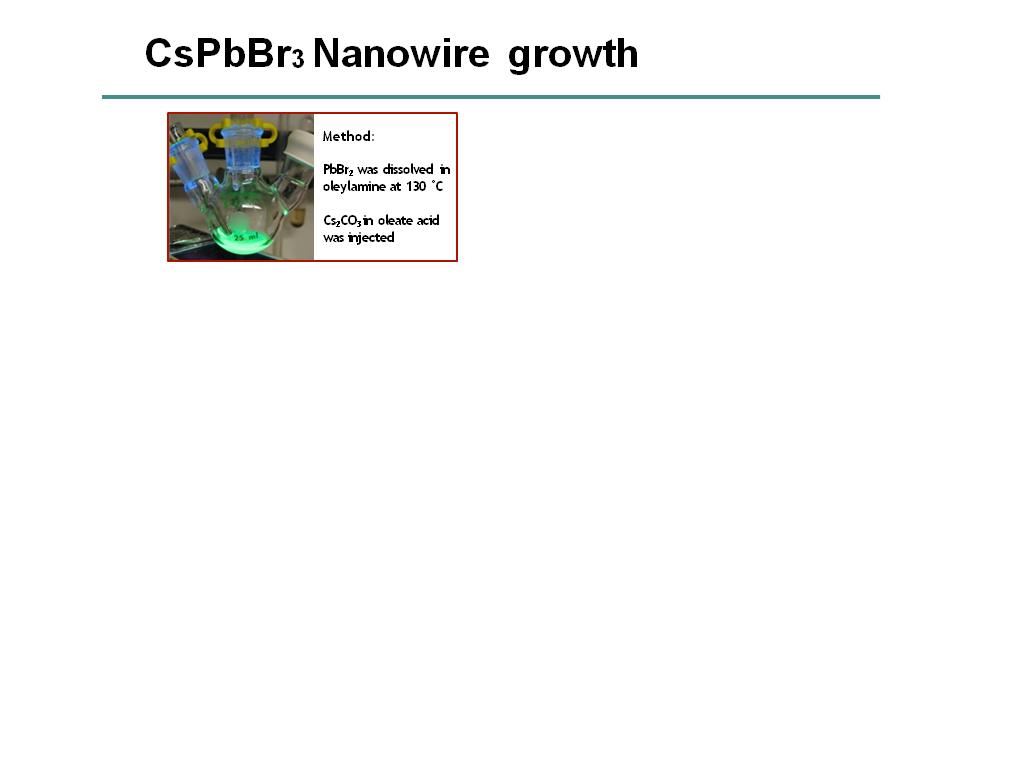 CsPbBr3 Nanowire growth