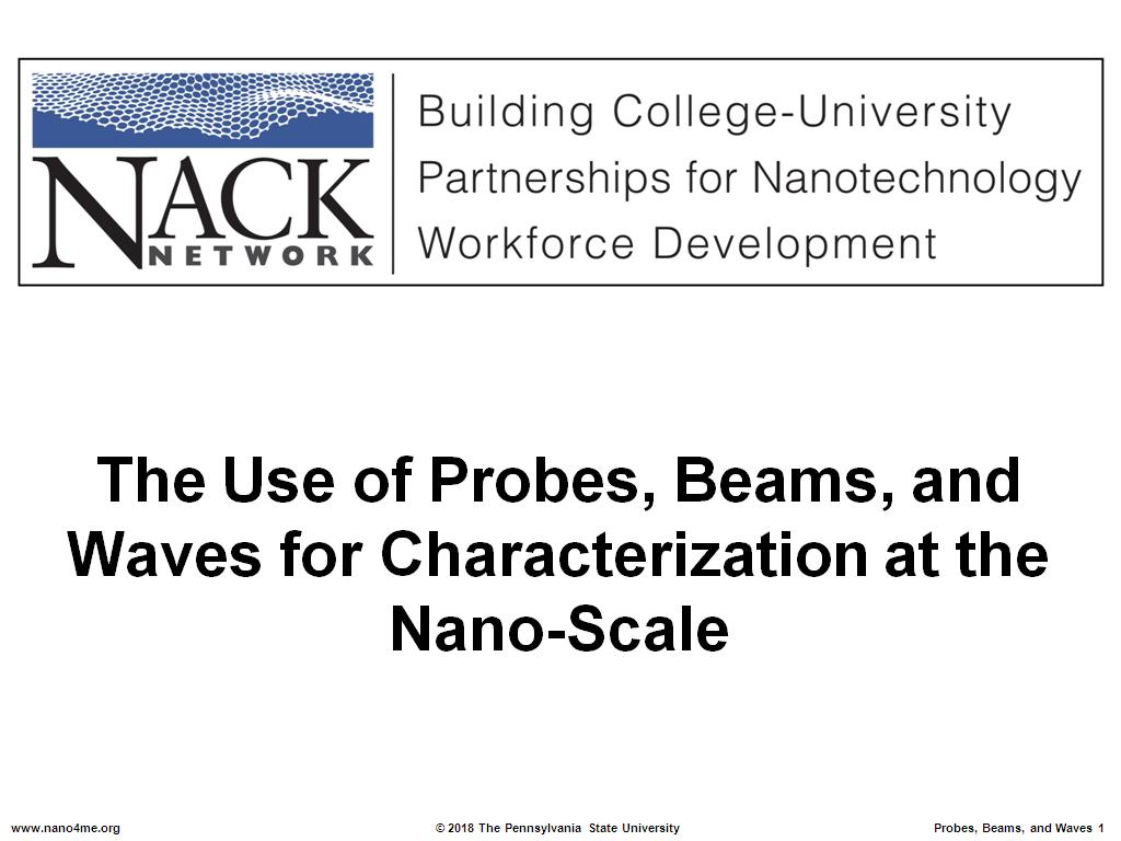 The Use of Probes, Beams, and Waves for Characterization at the Nano-Scale