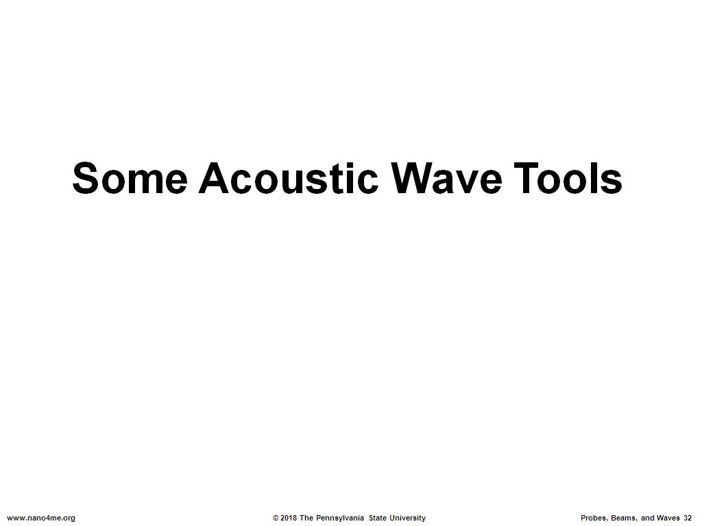 Some Acoustic Wave Tools