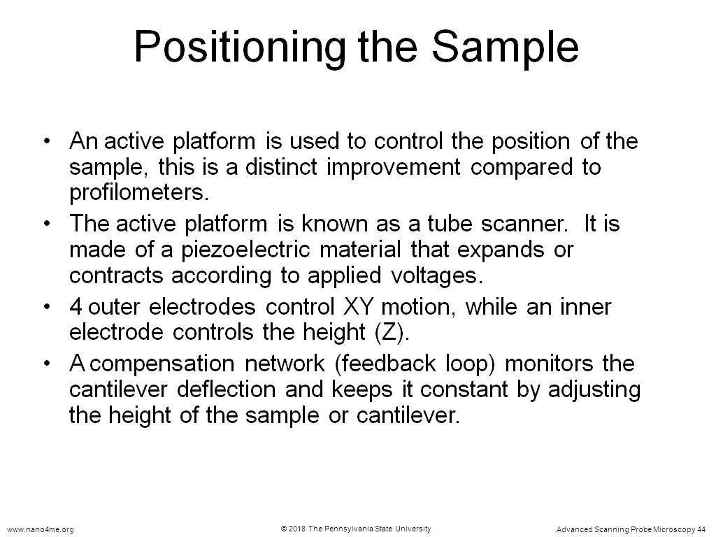 Positioning the Sample