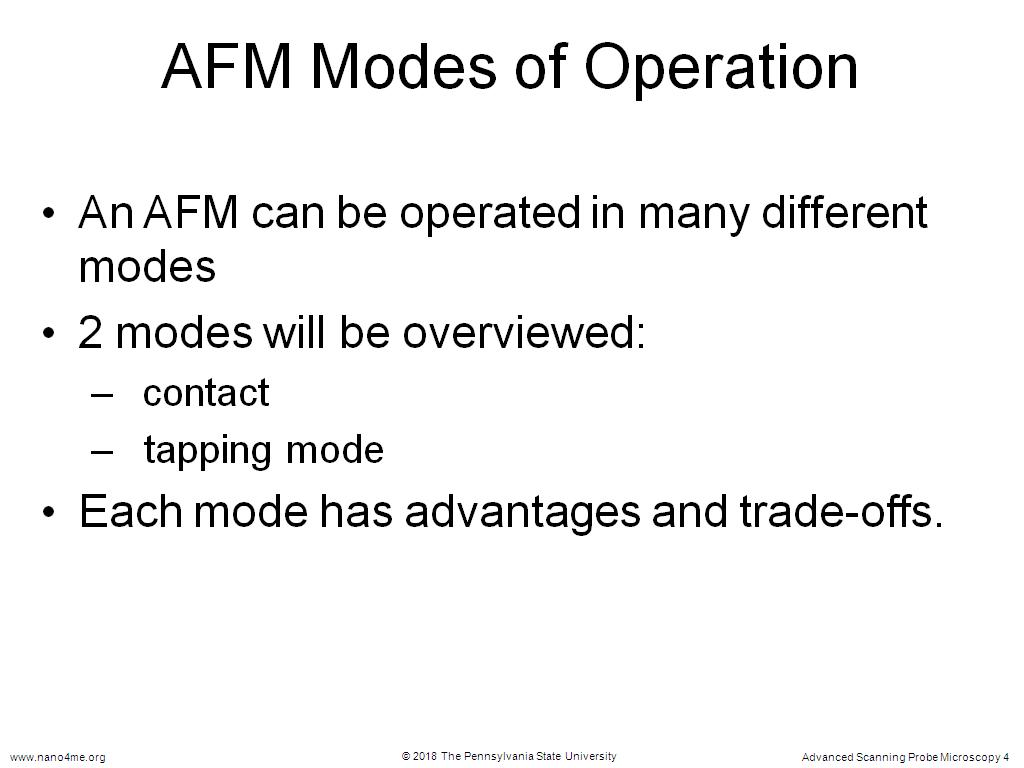 AFM Modes of Operation