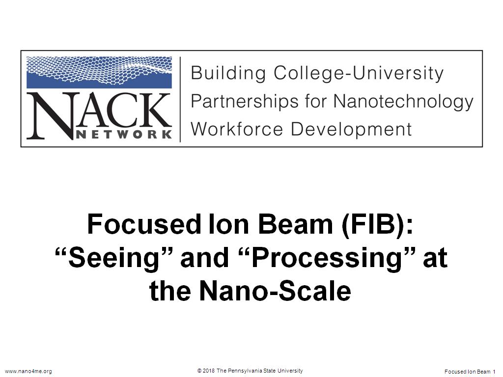 Focused Ion Beam (FIB): 