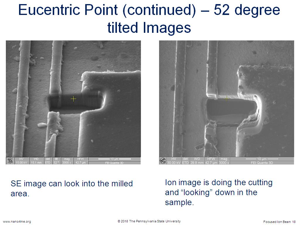 Eucentric Point (continued) – 52 degree tilted Images